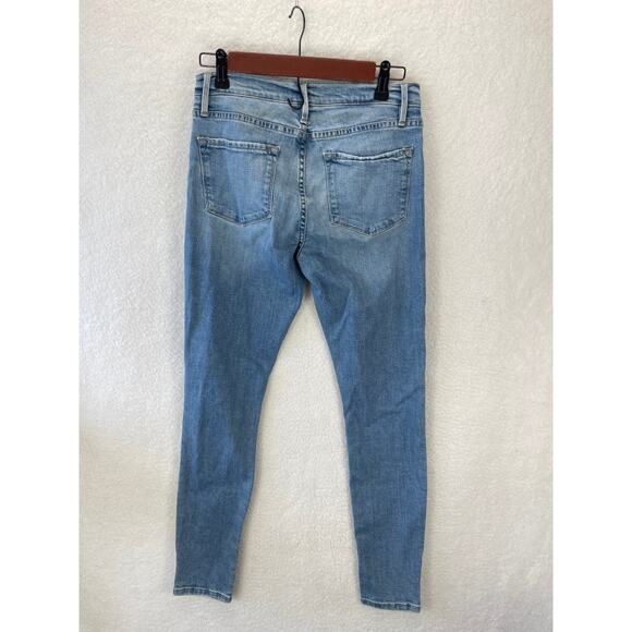 FRAME Le Skinny De Jeanne Women’s Jeans 27 Distressed Miramonte Wash Stretch - Picture 6 of 10